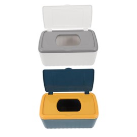 SHOWERORO 2pcs Tissue Dispenser Box with Lid Dustproof Tissue Holder Compact Napkin Organizer for Home Office Car Blue White Design Convenient Access Space Saving