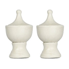 Urbanest Set of 2 Urn Lamp Finials, 1 3/4-inch Tall, Distressed White