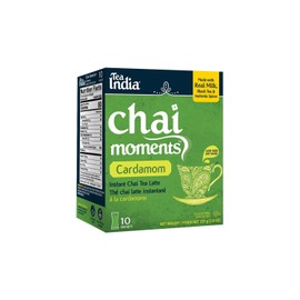 Tea India Chai Moments Cardamom Chai Tea Instant Latte Mix Flavorful Blend Of Premium Black Tea, Cardamom & Natural Ingredients Traditional Indian Tea Individually wrapped 10 Sachets