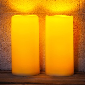 Homemory 4"x10" Large Solar Candles Outdoor Waterproof, Dusk to Dawn, Solar Powered Flameless Candles for Outdoor, Lanterns, Set of 4