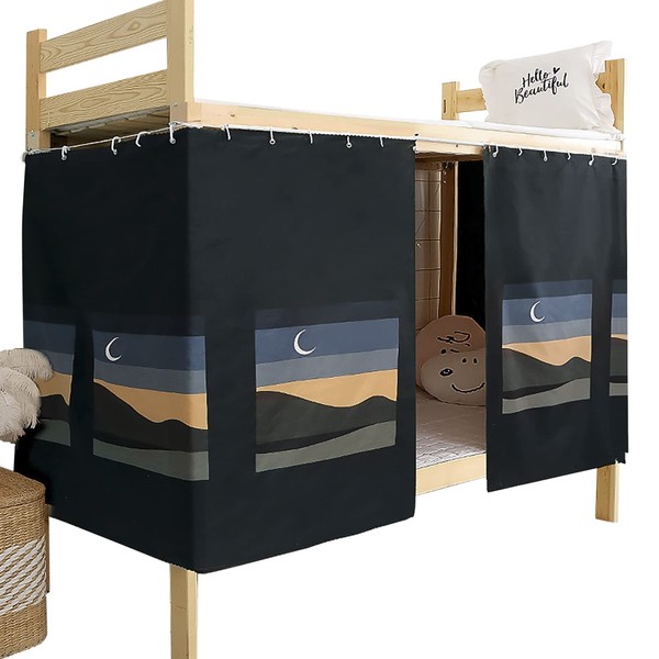 Students Dormitory Bunk Bed Curtains Privacy Bed Tent Curtain Shading Nets Dustproof Cloth Bed Canopy with Hanging Rings and Rope