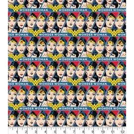 Craft Cotton Co. 100% Cotton Wonder Woman Evolution Printed Fabric 110cm Wide Ideal for Crafts, displays, Table Decoration and as a Dress Fabric