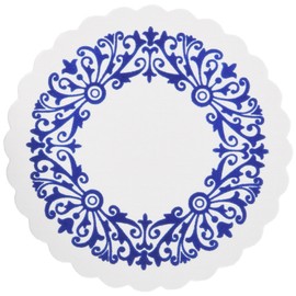 Endoshoji PKCS201 Commercial Round Paper Coasters, Chrysanthemum Design, 200 Piece Set, Navy Blue, Paper, Made in Japan