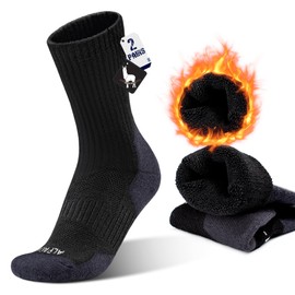 MAGISDU Alpaca Thermal Ski Crew Socks for Men Unisex 2 Pairs Compression Hiking Wool Boot Socks Thick Warm Winter Walking Running Anti Blister Size 3-15