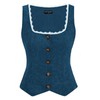 Women Renaissance Vest Corduroy Button Down Waistcoat Vest Medieval Pirate