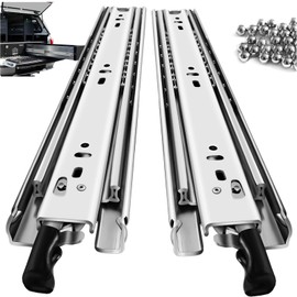 VAGUDE with Lock Heavy Duty Drawer Slides Full Extension Side Mount 14 16 18 20 22 24 26 28 30 32 34 36 40 Inch 150 Lbs Metal Dresser Cabine Rails Tracks Glides Runner 1 Pair (with Lock, 14 Inch)