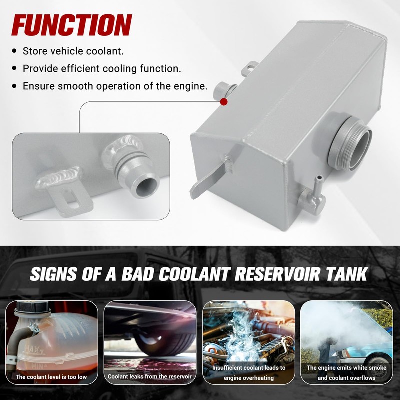 Aluminium Front Engine Coolant Expansion Reservoir Tank Compatible with Wrangler