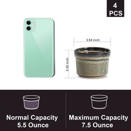 KYBSCZ Ceramic Ramekins 5.5 oz, Porcelain Ramekins set of 4, Oven Safe, Small Baking Ramekins for Creme Brulee Dishes-Caramel Brown