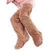 Alphax Room Socks Ultra-Warm Long Cover with Stoppers, Brown, Medium
