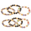 6pcs Beaded Bracelet Shiny Crystal Simple Style Women Girl Jewelry