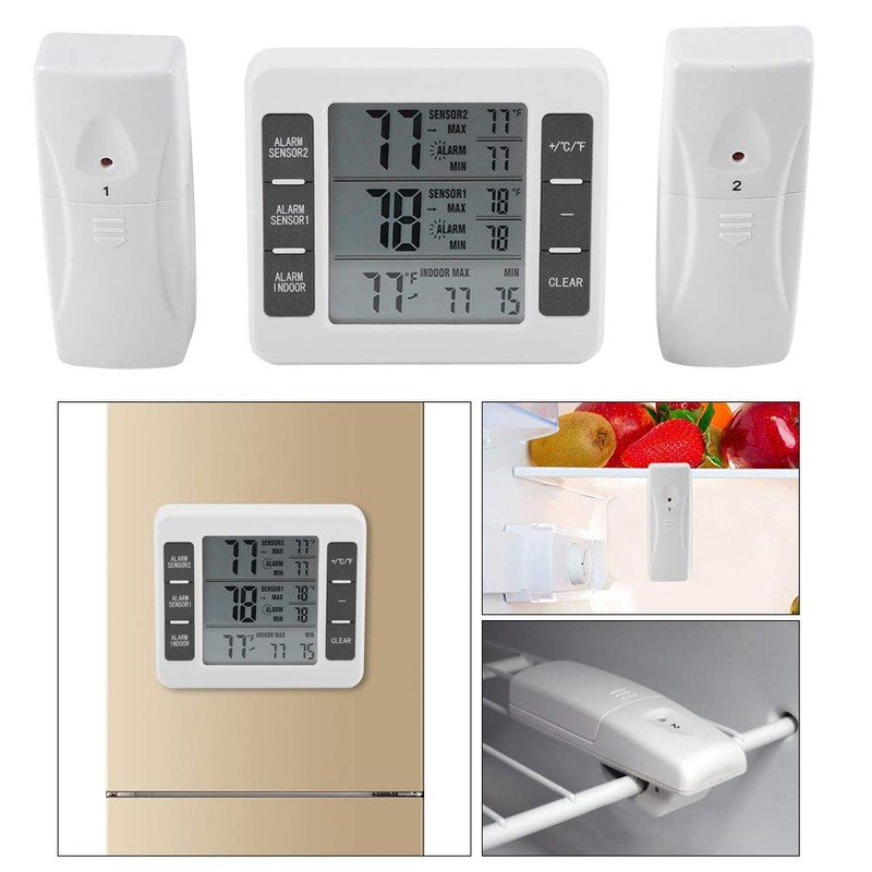 Digital Freezer Thermometer Refrigerator Thermometers for Kitchen Home Restaurants Bars