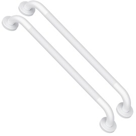 2 Pack 24 Inch Oil Rubbed White Shower Grab Bars w/Anti-Slip knurled Grip, iMomwee Stainless Steel Wall Mount Bathroom Safety Balance Handrail, Handicap Elderly Senior Assist Textured Grab Bar Handle