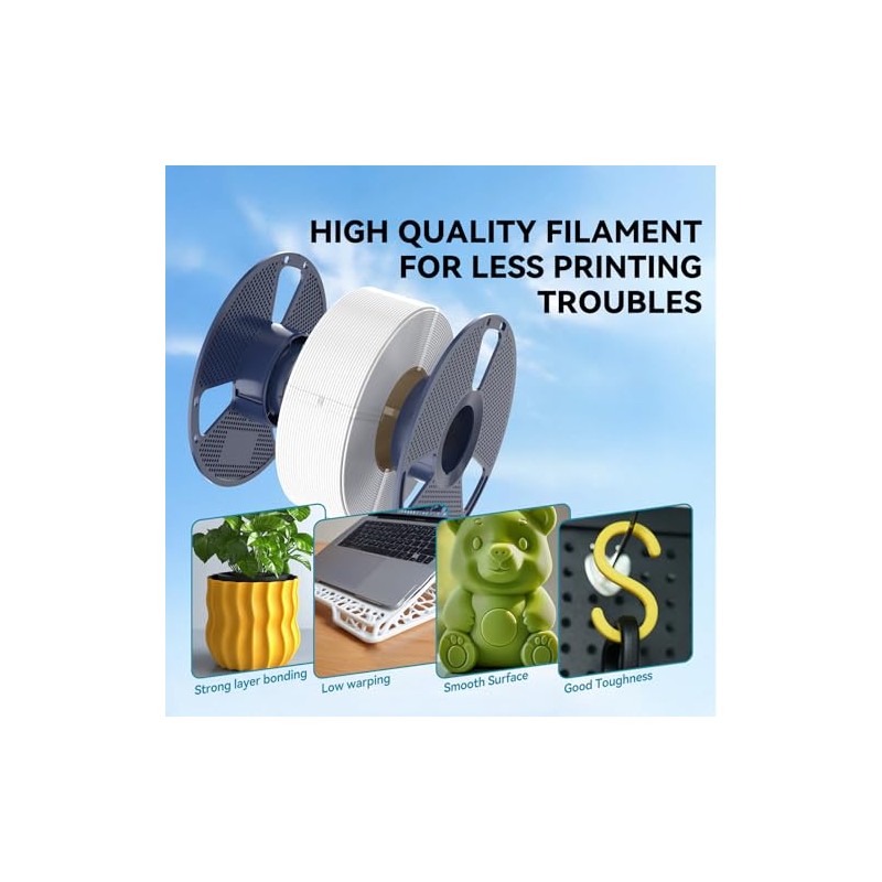 SUNLU PLA 3D Printer Filament PLA Filament 1.75mm, Neatly Wound