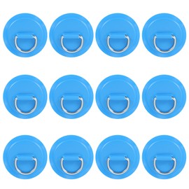 Yetaha 12PCS Stainless Steel D Rings Patch, Blue D-Ring PVC Patch, Round Shape D Ring Pad for Inflatable Boat Raft Dinghy Kayak Canoe Surfboard Stand Up Paddle Board, NO Glue Included