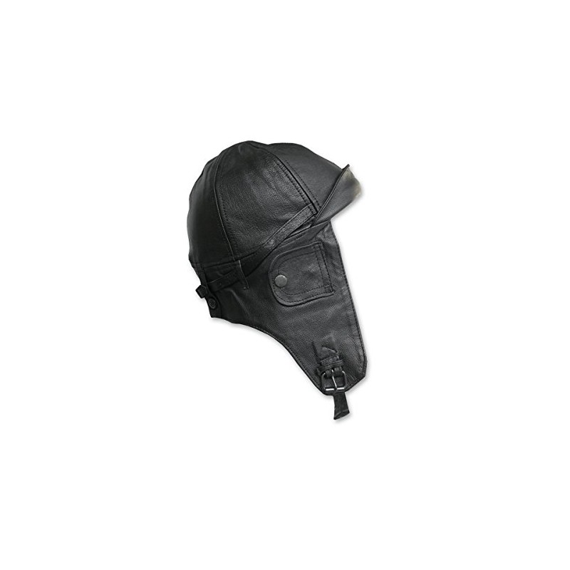 Mil-Tec Flight Leather Hood Black Size:GR.M/57-58