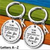 to My Son/Daughter Initial Keychain, Keychain Engraved with Warm Words
