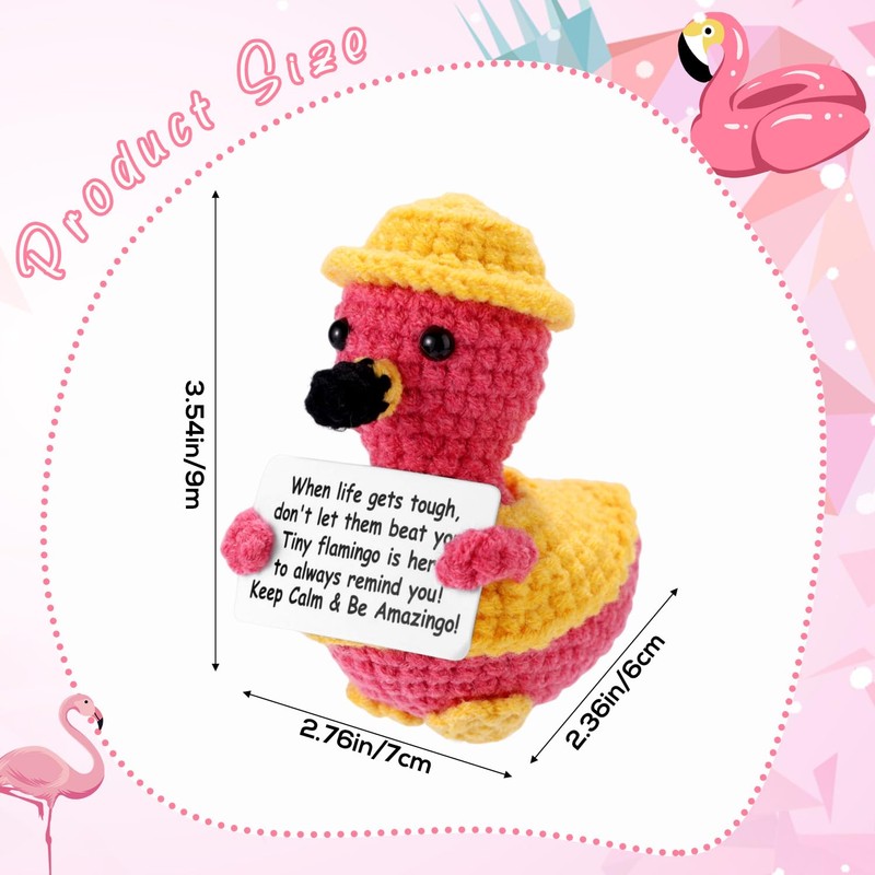 TOYMIS Flamingo Crochet, Emotional Plush Doll Support Stuffy Flamingo in