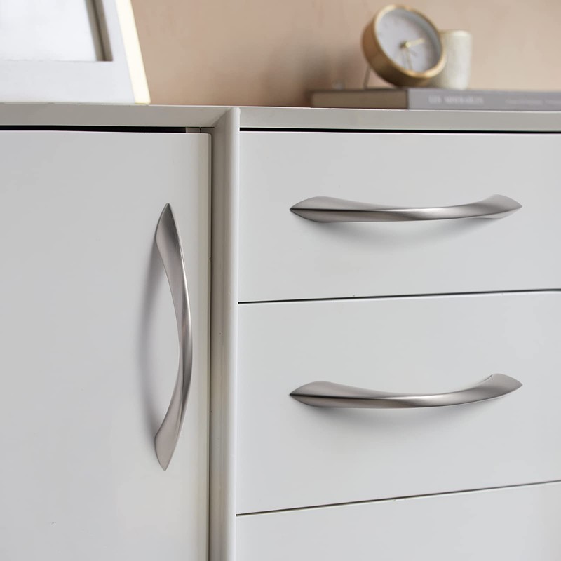 JIASENBAO 5 Pack Brushed Nickel Cabinet Pulls 5 Inch Arch