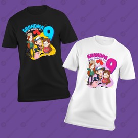 Gravity Birthday t-Shirt with Age and Name, Falls t-Shirt for The Whole Family, Supplies and Decoration for Gravity Party, Falls Theme Birthday. White,Black