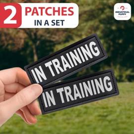 Industrial Puppy in Training Dog Patch with Hook Back and Reflective Lettering - Service Dog in Training Patch Tag for Service Dog Vest - in Training Dog Patch for Working Dog