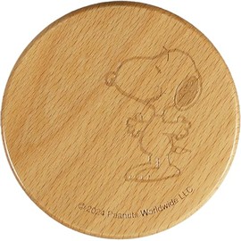 Peanuts SN2300-346 Snoopy Coaster, Wooden, Diameter 3.5 inches (9 cm), Fun for Adults, Classic Miscellaneous Goods, Snoopy Goods, Tableware, Brown