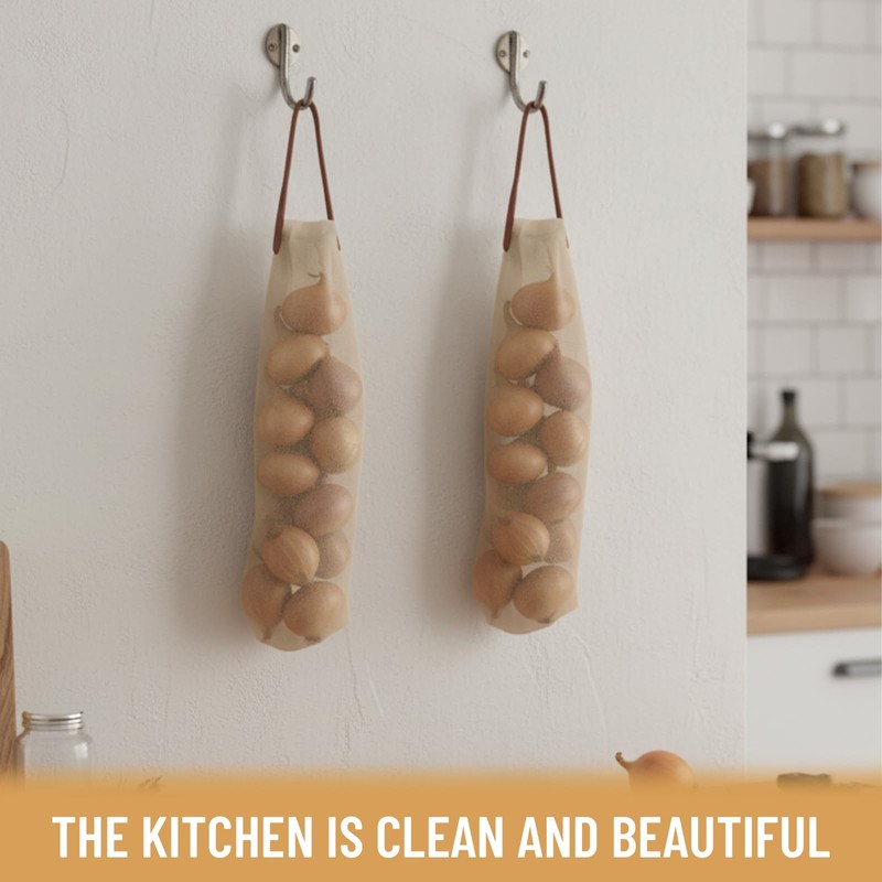 6 Pack Onion Storage, Potato Storage, Net Bags for Vegetables,