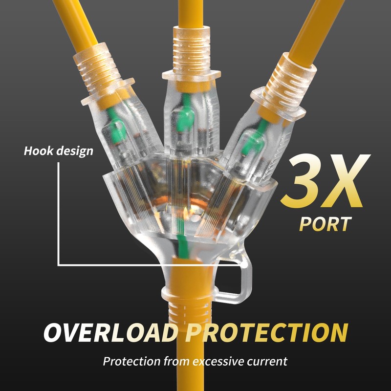PlugSaf - Paquete de 2 cables de extensión para exteriores