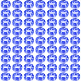 Hortsun 100 Pack Fairy Lights Battery Operated 3 Speed Modes, 7 Ft/ 2 M 20 LED Battery String Mini Waterproof Wire Twinkle Lights Party Favors for Wedding Birthday Vases Flower Decor(Blue Light)