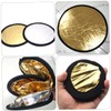 TEHAUX 2Pcs Photography Light Reflector Gold Silver Collapsible Disc for