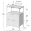 HOOBRO Nightstand with Charging Station, Bedside Table with LED Lights