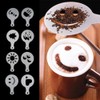 2 Sizes Coffee Sprinkles Powder with 16 Coffee Stencils, Stainless