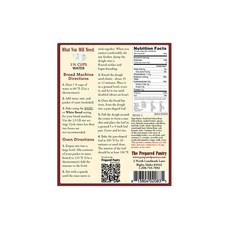 The Prepared Pantry Saint Croix Sourdough French Bread Mix; Single