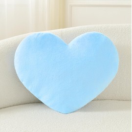 Czrqvyx Throw Pillows Heart Pillow Cute Fuzzy Pillows for Bed Livingroom Home Decor Cushion Decorative Aesthetic Preppy Pillows,Small 13"x10" (Blue)