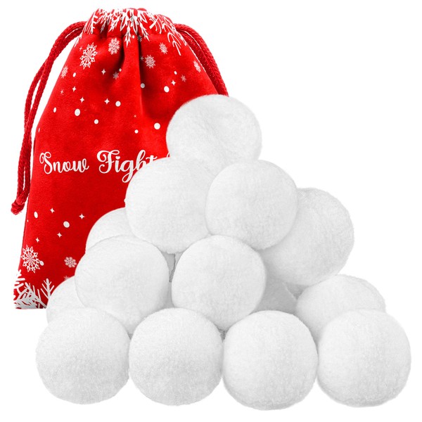 Cooraby 15 Pieces 2.6 Inches Snow Toy Ball Set Indoor