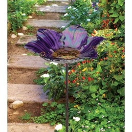 Regal Art and Gift 10920 Purple Birdbath Feeder with Stake