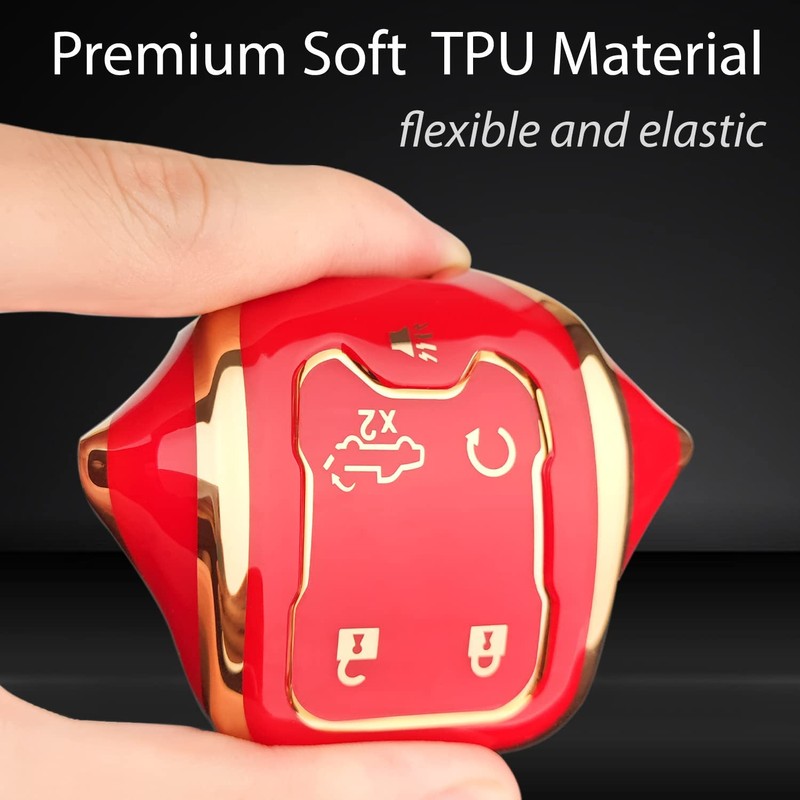 OLLEN 5-Button TPU Key Fob Cover, Fit for GMC Acadia
