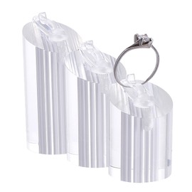 nbeads Pack of 3 Acrylic Ring Holder, Transparent Cylinder Ring Display Organiser, Jewellery Display Holder for Ring Jewellery Display, Clear