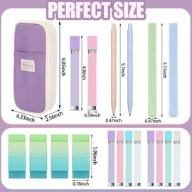 Teling 37 Pcs Aesthetic Back to School Supplies with Cute Pen Case, 12 Pastel Highlighters, 12 0. 5 Mm/ 0. 7 mm Mechanical Pencil 8 Tubes Pencil Refills, 4 Erasers for Writing Drawing(Purple)