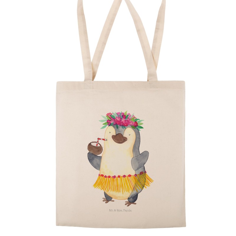 Mr. & Mrs. Panda Penguin Coconut Tote Bag, Gift, Penguins,