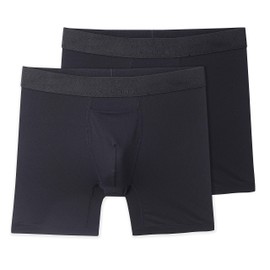 Terramar Men's Silkskins 6" Boxer Briefs, Black Air Cool, 2 Pack, Large