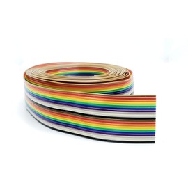 Pc Accessories - Connectors Pro 20P 20 Feet IDC Rainbow Color Flat Ribbon Cable 20' or more for 2.54mm 0.1" Pitch Connectors (20P-20FT-Continuous Cut)