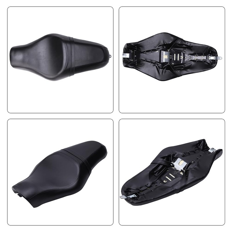 Motorcycle Seats - Front Driver Rear Passenger Two Up Leather