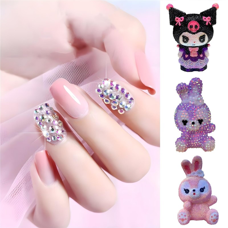 Flatback Rhinestones Round Gems for Nails Art and Crafts 4000Pcs