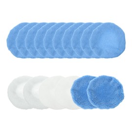 sourcing map 16pcs Car Polisher Bonnet Buffing Pad Set Lamb's Wool Coral Fleece Cotton Fabric Polishing Buffing Pad Cover for 7"-8" Car Buffer Bonnets Polisher