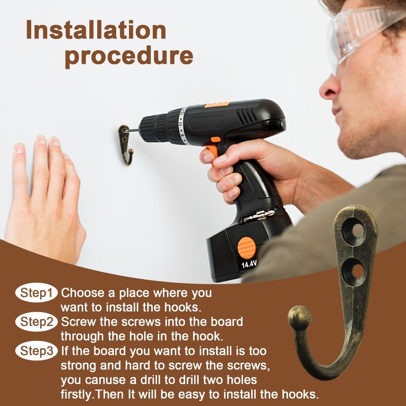 POZEAN 40 Pack Wall Hooks for Hanging, Heavy Duty Small