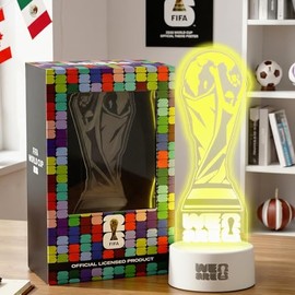 MESUCA Edición Oficial de la Copa Mundial de la FIFA 2026 Luz Nocturna, Luces LED Trofeo del Mundial de la FIFA 26, Luces Nocturnas de Acrílico 7 Colores, Lámparas de Decoración para Decoración de