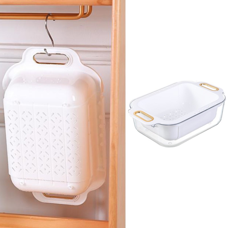Extendable Over Sink Colander Double Layers Retractable Drainer Basket for
