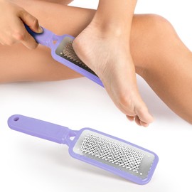 Tandoler Professional Foot Care Pedicure Stainless Steel File，Effective Dead Skin and Callus Remover for Feet（Purple）