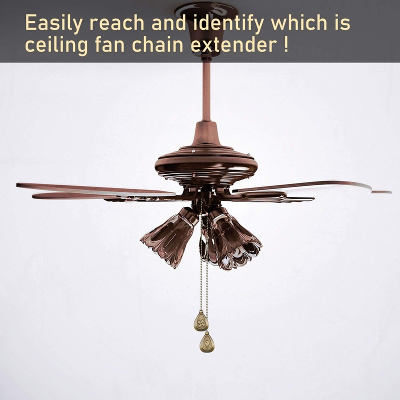 4 cadenas de bronce para ventilador de techo, cadena de
