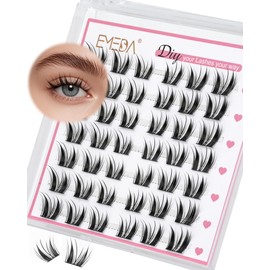 EMEDA Manga Lashes Clusters, Anime Natural Lash Clusters,C Curl Wispy Fairy Eyelash Cluster Natural Look Cluster Lashes Ultra-Thin Band DIY Lash Extensions Individual Lash Super Thin Band (ZK55)